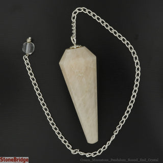 Moonstone Cream Multifaceted Pendulum with Bead    from The Rock Space