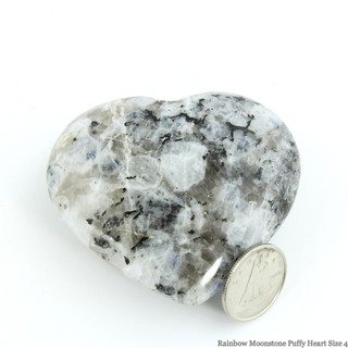 Rainbow Moonstone Puffy Heart #4 - 1 3/4" to 2 3/4"    from The Rock Space