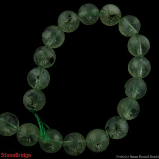 Prehnite - Round Strand 7" - 8mm from The Rock Space