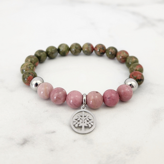 Rhodonite & Unakite Bracelet  - 8mm    from The Rock Space