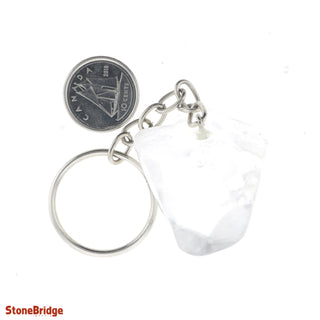 Keychain - Ice Cube Quartz Tumbled    from Stonebridge Imports