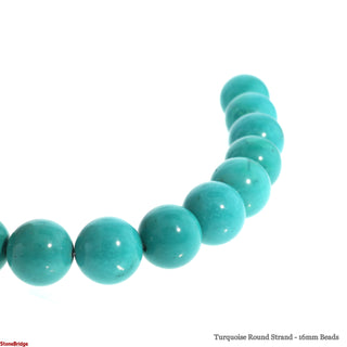 Turquoise Round Strand - 16mm Beads    from The Rock Space