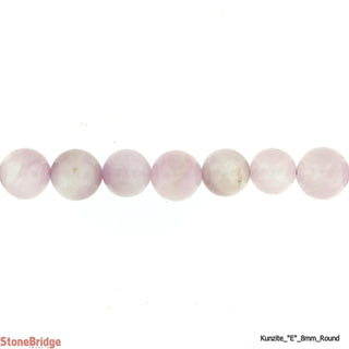 Kunzite E - Round Strand 7" - 8mm    from The Rock Space