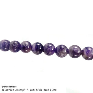 Amethyst A Dark Round Strand 15" 10mm    from The Rock Space