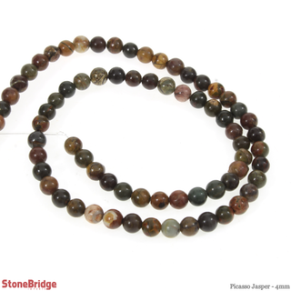 Picasso Jasper - Round Strand 15" - 4mm    from The Rock Space