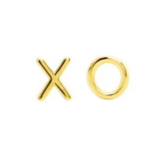 10K Gold Earring Studs - X's & O's    from The Rock Space