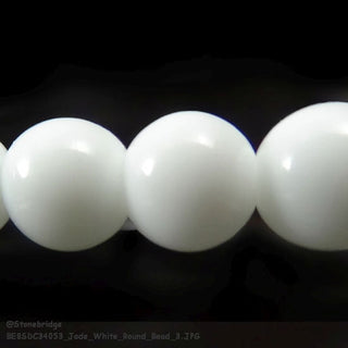 Jade White - Round Strand 15" - 4mm    from Stonebridge Imports
