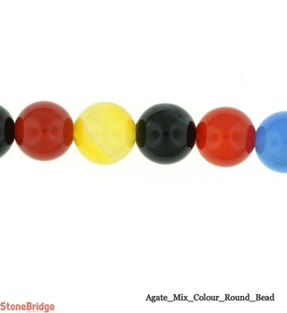 Mix Colour Agate - Round Strand 15" - 8mm    from The Rock Space