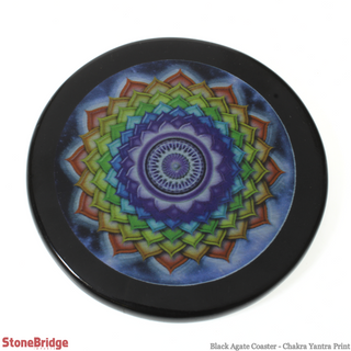 Black Agate Coaster - Chakra Yantra Print    from The Rock Space