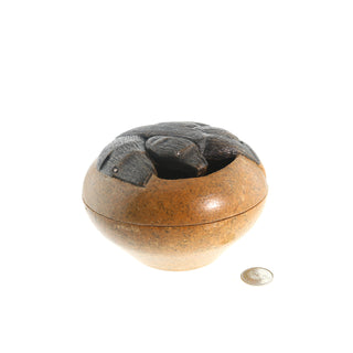 Soapstone Trinket Box - Carved - U#2 - 4" from The Rock Space