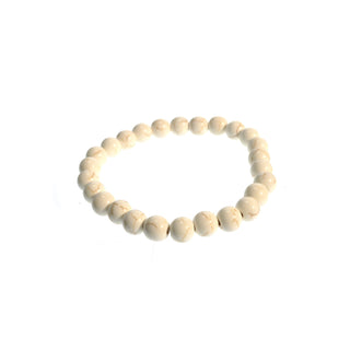 Howlite White Bead Bracelet 8mm Cream from The Rock Space