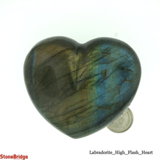 Labradorite High Flash Puffy Heart #3 - 1 1/2" to 2 1/2"    from The Rock Space