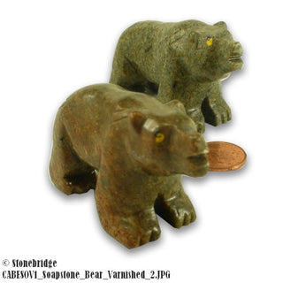 Bear Soapstone Carving Varnished    from The Rock Space