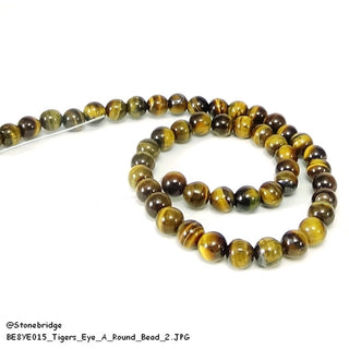 Tiger Eye A - Round Strand 15" - 10mm    from The Rock Space