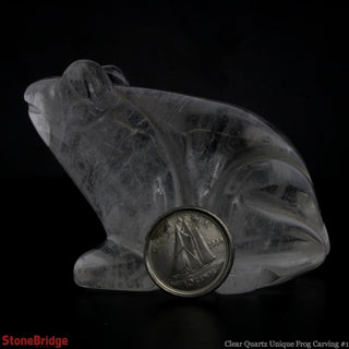 Clear Quartz Unique Frog Carving #1    from The Rock Space