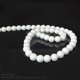 Jade White - Round Strand 15" - 12mm    from The Rock Space