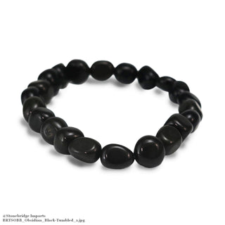 Obsidian Black Tumbled Bracelets    from The Rock Space