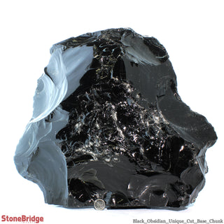 Obsidian Black Boulder Cut-Base U#56 - 16"    from The Rock Space