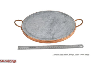 Soapstone Grilling Plate - Copper handles - Medium    from The Rock Space