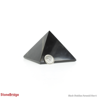 Black Obsidian Pyramid #6 - 2 1/2" to 2 3/4" Wide    from The Rock Space