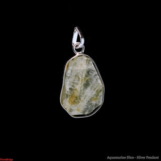 Aquamarine Slice - Silver Pendant    from The Rock Space