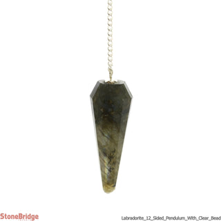 Labradorite Multifaceted Pendulum with Bead - 1" to 1 3/4"    from The Rock Space