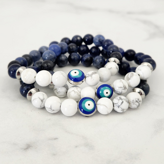 Howlite & Sodalite Bracelet - 8mm from The Rock Space