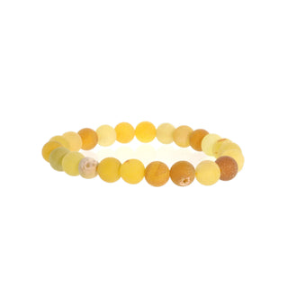 Agate Druzy Bead Bracelet 8mm Matte Yellow   from Stonebridge Imports