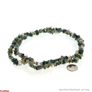 Agate Green Moss Chip Strands - 5mm to 8mm    from The Rock Space