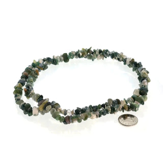 Agate Green Moss Chip Strands - 5mm to 8mm from The Rock Space