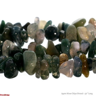 Agate Green Moss Chip Strands - 5mm to 8mm    from The Rock Space