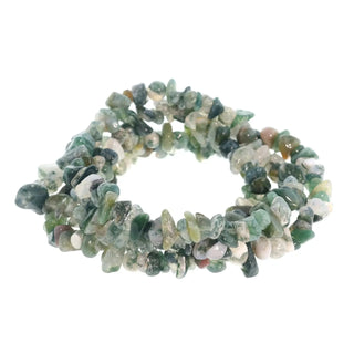 Agate Green Moss Chip Strands - 5mm to 8mm from The Rock Space