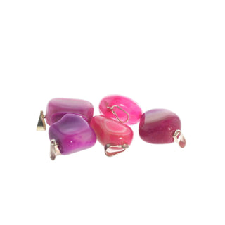 Agate Pink Tumbled Pendants - 5 Pack from The Rock Space