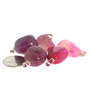 Agate Pink Tumbled Pendants - 5 Pack from The Rock Space
