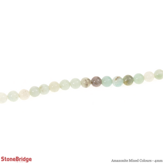 Amazonite Mixed Colours - Round Strand 15" - 4mm    from The Rock Space