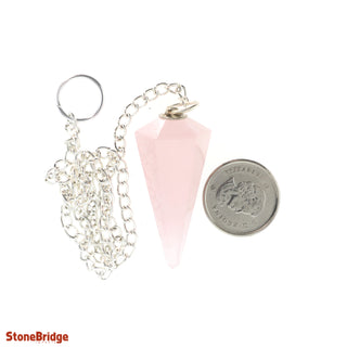Rose Quartz Pendulum 6 Facets & Ring from The Rock Space