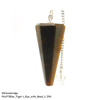 Tiger's Eye Pendulum 6 Facets & Bead from The Rock Space