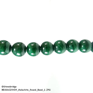 Malachite - Round Strand 7" - 10mm    from The Rock Space