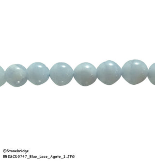 Blue Lace Agate - Round Strand 7" - 10mm    from The Rock Space