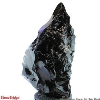 Obsidian Black Boulder Cut-Base U#71 - 30 1/2"    from The Rock Space