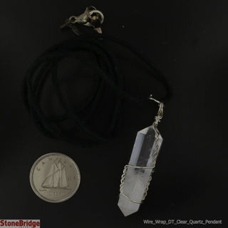 Clear Quartz Necklace - Wrapped Double Terminated Point    from The Rock Space