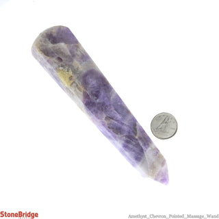 Amethyst Chevron Pointed Massage Wand - Extra Large #2 - 3 3/4" to 5 1/4"    from The Rock Space