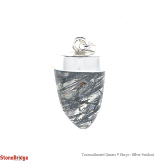 Tourmalinated Quartz V Shape - Silver Pendant    from The Rock Space