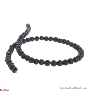 Black Lava Round Strand - 6mm    from The Rock Space