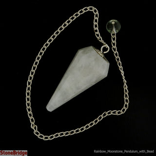 Moonstone Rainbow Multifaceted Pendulum with Bead    from The Rock Space