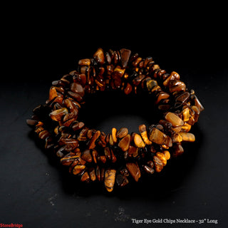 Tiger Eye Gold Chip Strands - 5mm to 8mm from The Rock Space