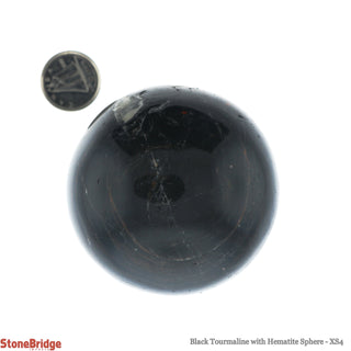 Tourmaline & Hematite Sphere - Extra Small #4 - 2"    from The Rock Space