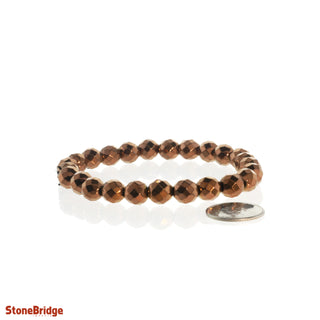 Hematite Faceted Copper Round Bracelet - 8mm    from The Rock Space