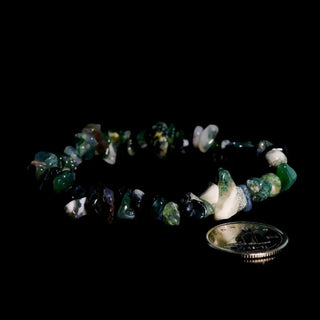 Agate Green Moss Chip Bracelet from The Rock Space