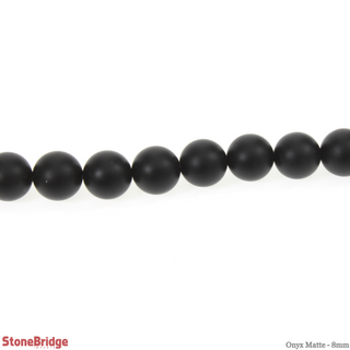 Onyx Matte - Round Strand 15" - 8mm from The Rock Space